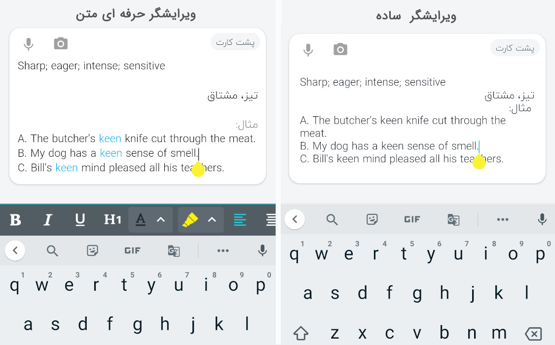 ویرایشگر ساده و ویرایشگر حرفه ای متن