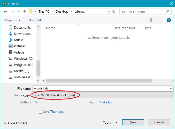 ذخیره فایل در اکسل